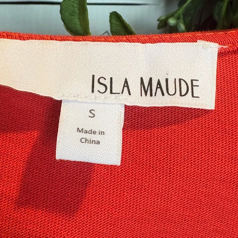 Anthropologie Top Sz Small Isla Maude Embroidered V Neck Flattering Fit - Picture 3 of 3